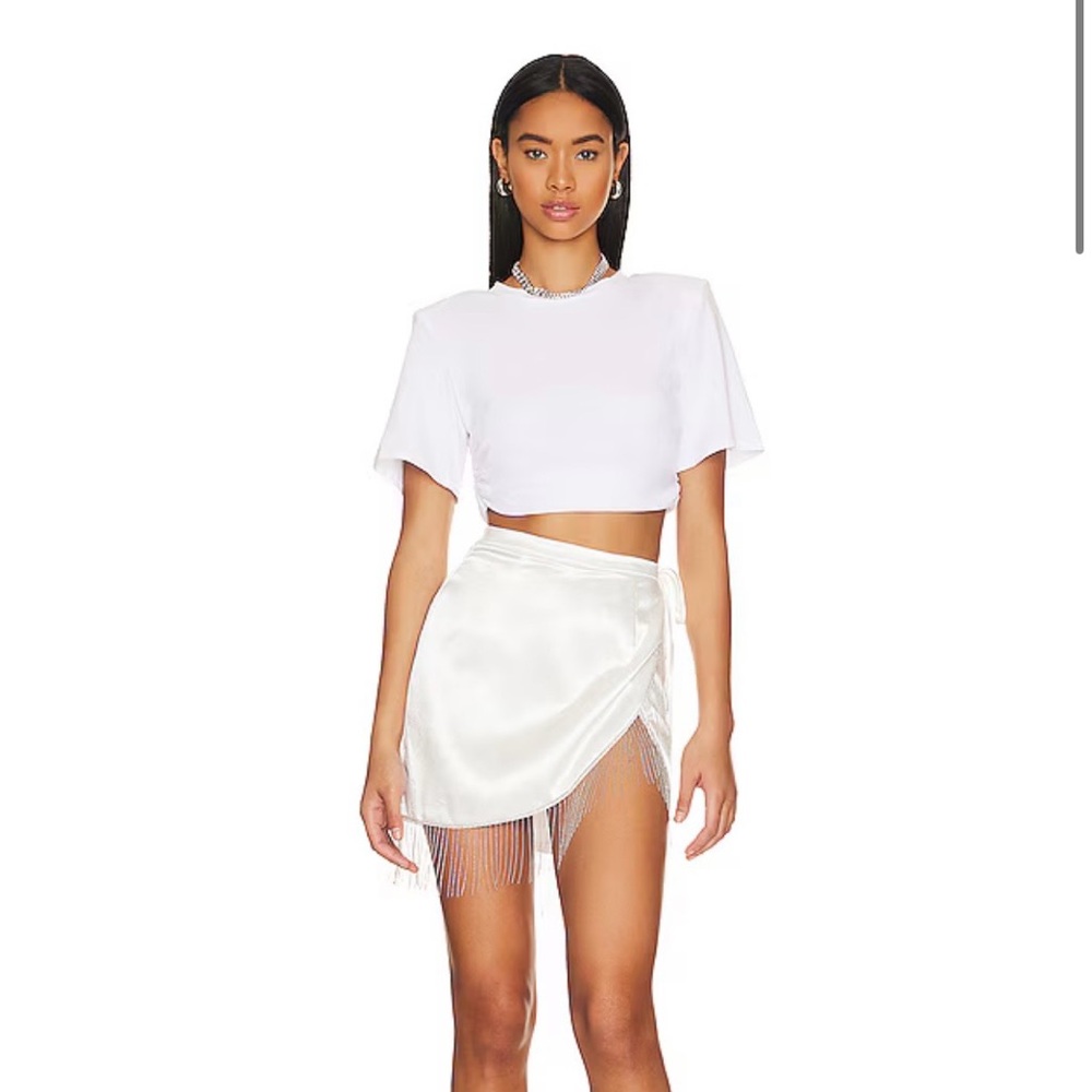 Penelope Fringe Skirt in Ivory
